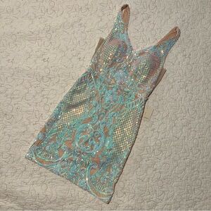 Pear Culture Mini Sequin Dress